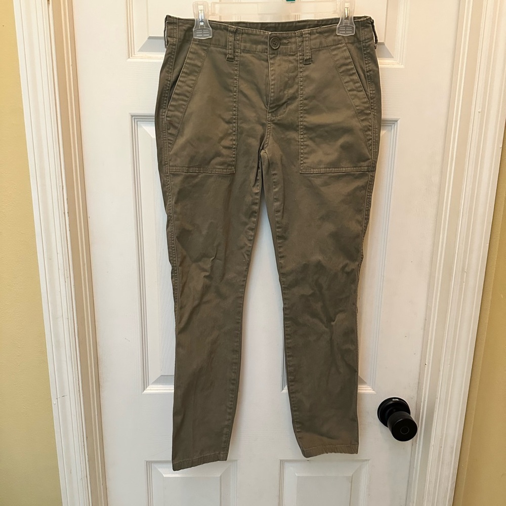 CAbi Olive Straight-Leg Utility Pants